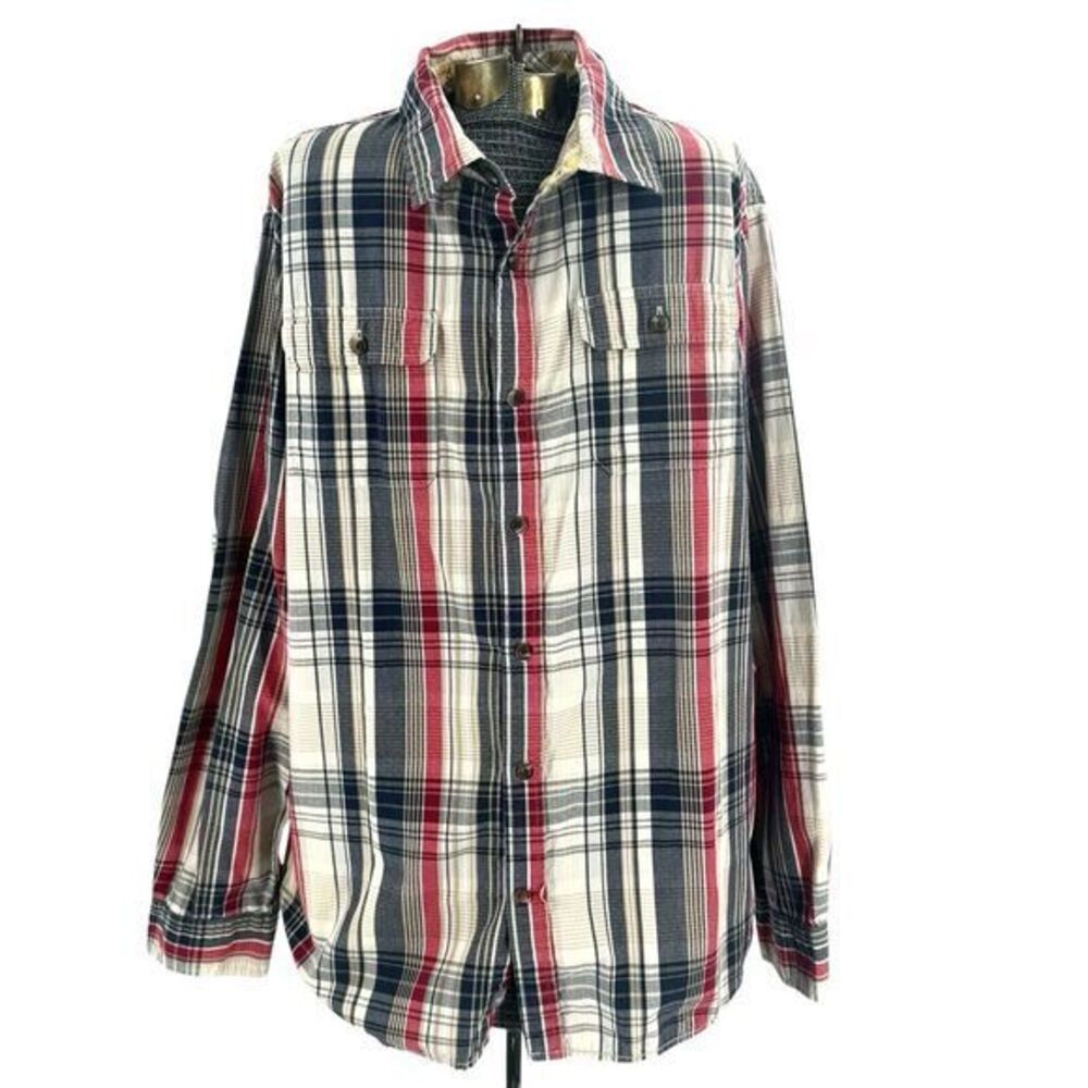 The North‎ Face Long Sleeve Ridgecrest Shirt Plaid Cotton Ripstop Hiking Mens XL